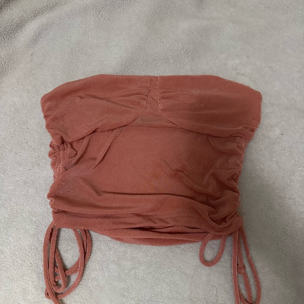 Fiesta Coral Strapless Top